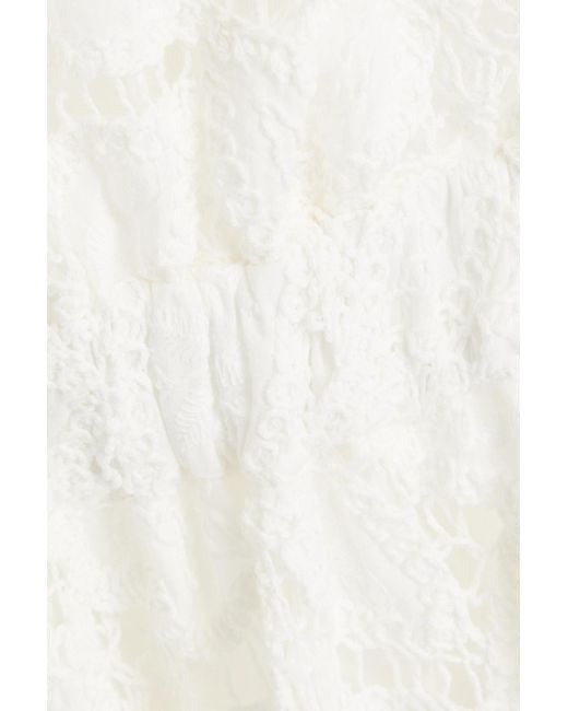 Maje White Minikleid aus baumwolle mit lochstickerei