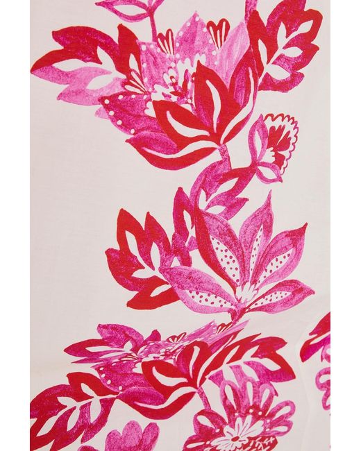 Farm Rio Pink Floral-print Cotton-poplin Maxi Dress