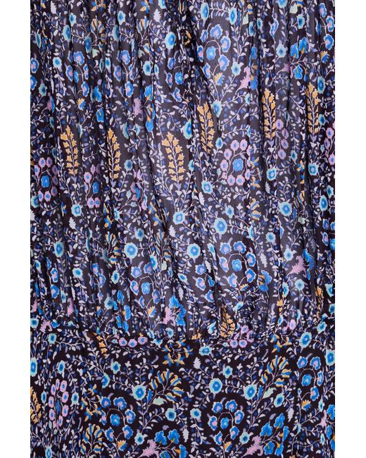 Isabel Marant Blue Minikleid "noanne" aus georgette mit floralem print