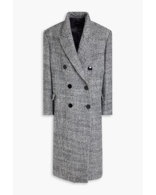 Isabel Marant Gray Lojimiko Double-breasted Brushed Wool Coat