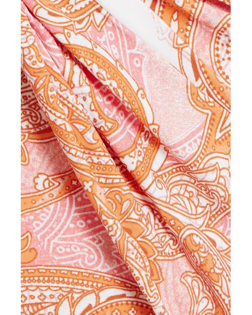Melissa Odabash Pink Zanzibar neckholder-badeanzug mit paisley-print und twist-detail