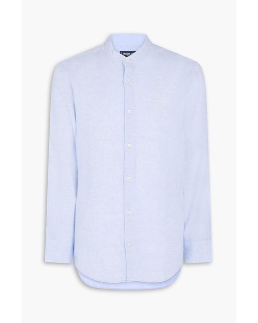 Frescobol Carioca Blue Jorge Linen Shirt for men