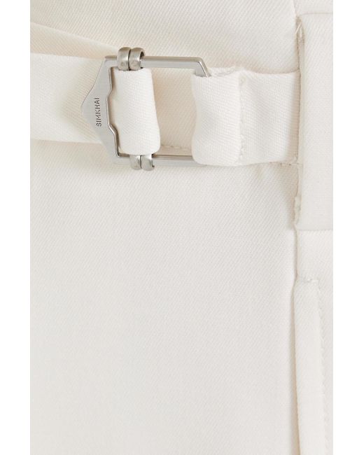 Jonathan Simkhai White Leroy Twill Wide-leg Pants