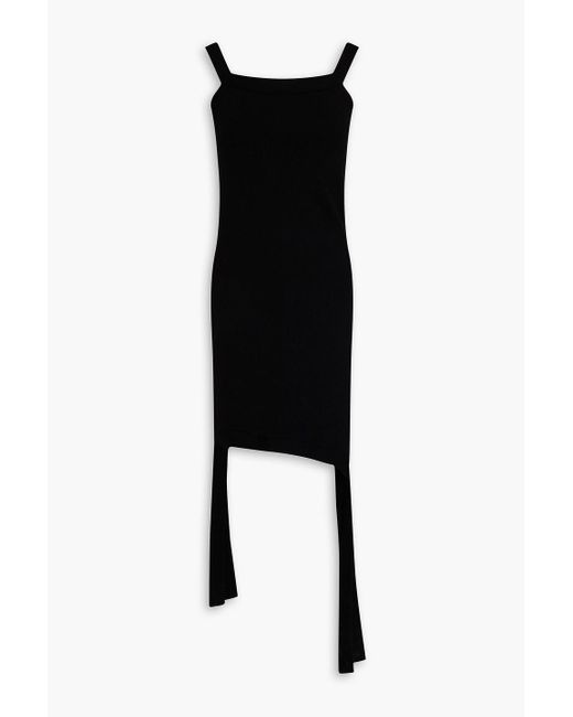 J.W. Anderson Black Asymmetric Stretch-ponte Mini Dress