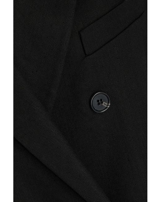 Theory Black Doppelreihige weste aus gabardine aus einer leinenmischung