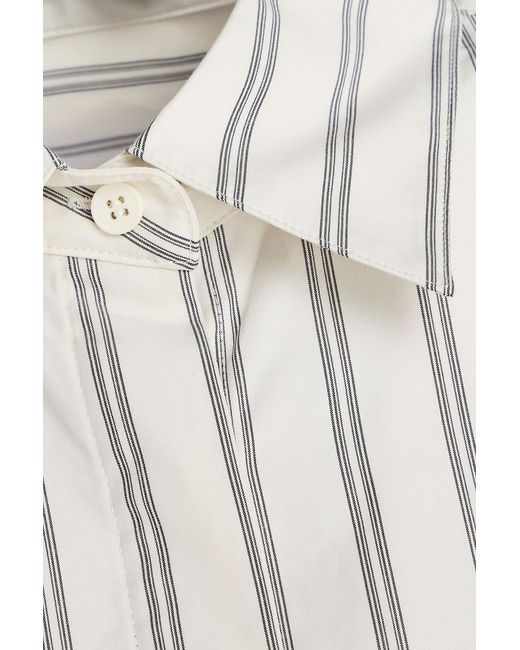 A.Emery White Linter Striped Cotton-Poplin Shirt