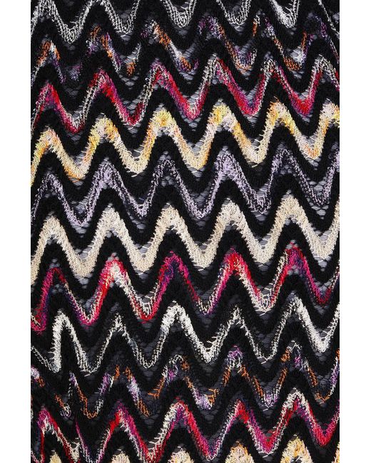 Missoni Black Wool-blend Crochet-knit Mini Dress
