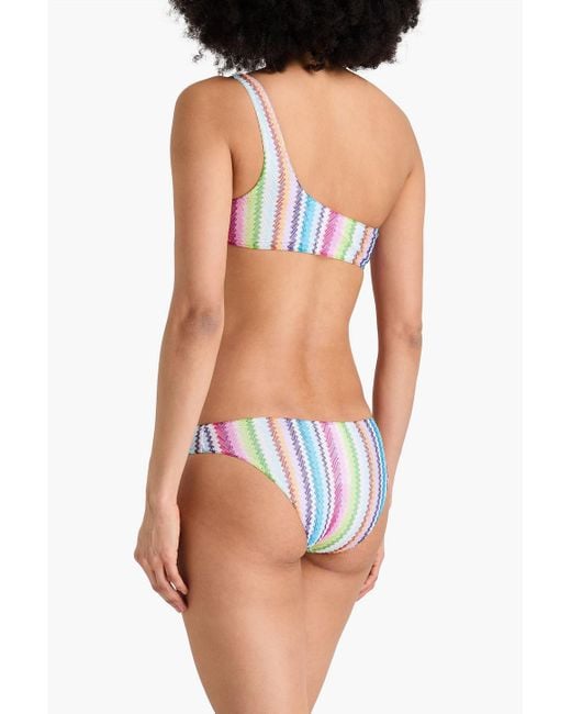 Missoni Multicolor Strickbikini in häkeloptik mit asymmetrischer schulterpartie
