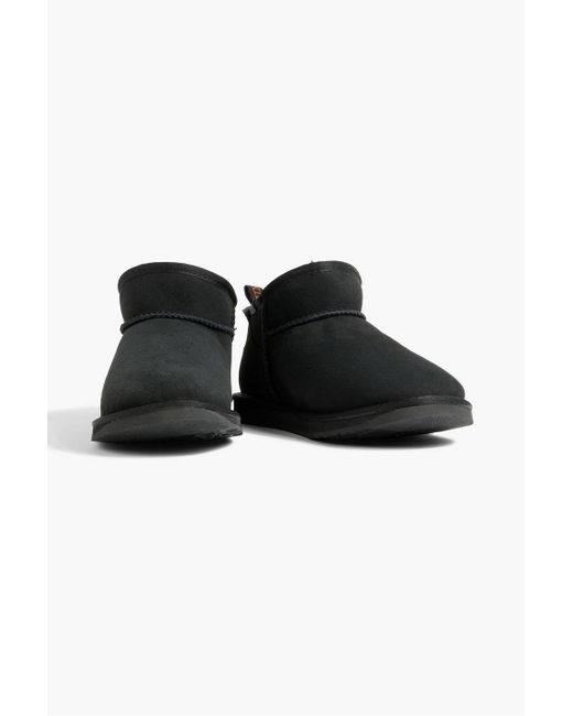 Australia Luxe Black Cosy Ultra Short Shearling-lined Suede Ankle Boots