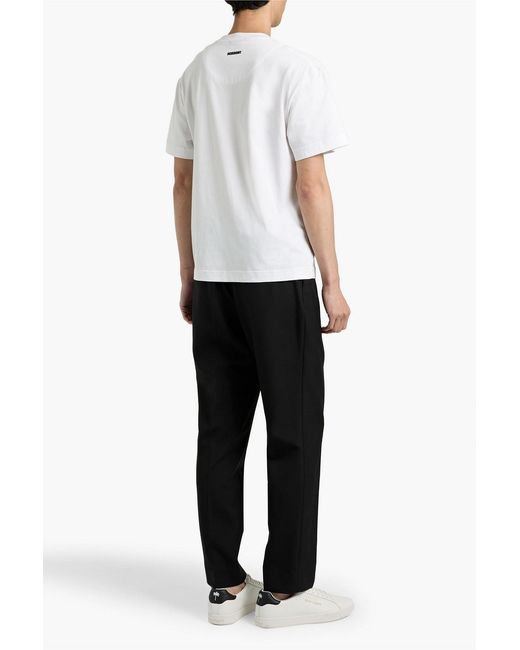 Missoni White Knit-Paneled Cotton-Jersey T-Shirt for men