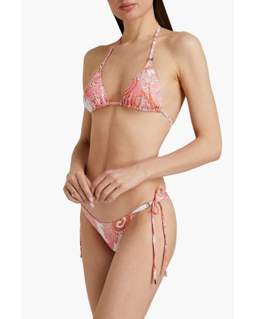 Melissa Odabash Pink Key West Paisley-print Triangle Bikini Top