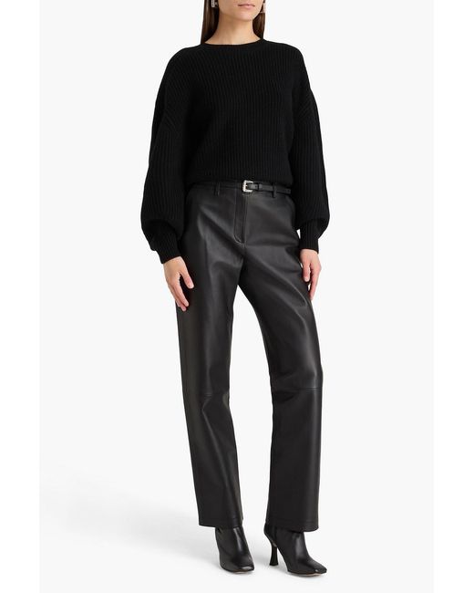 Loulou de Saison Black Nauru Ribbed Cashmere Sweater