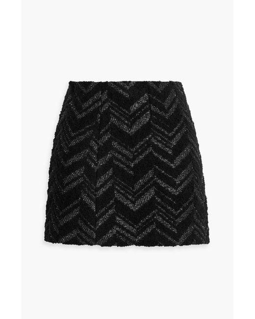 Missoni Black Metallic Bouclé-Tweed Mini Skirt