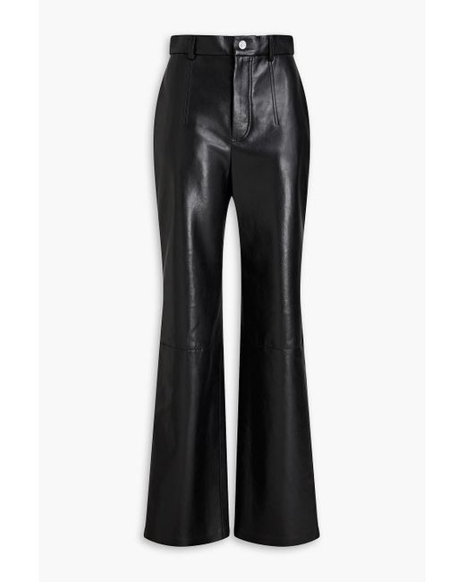 Nanushka Black Silke Faux Leather Straight-leg Pants