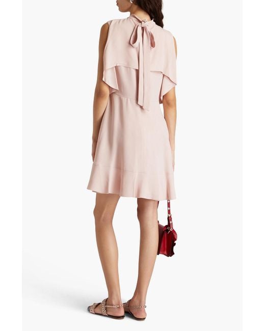 RED Valentino Pink Cape-effect Satin-crepe Mini Dress