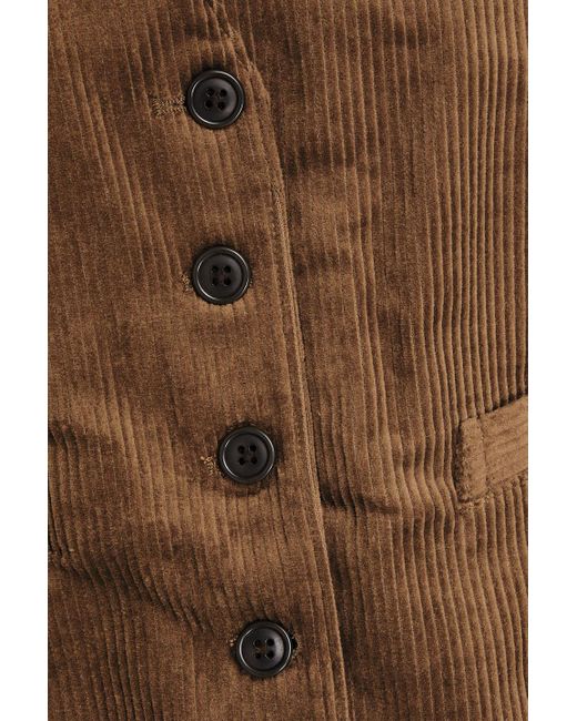 Alex Mill Brown Sloane Cotton-corduroy Vest