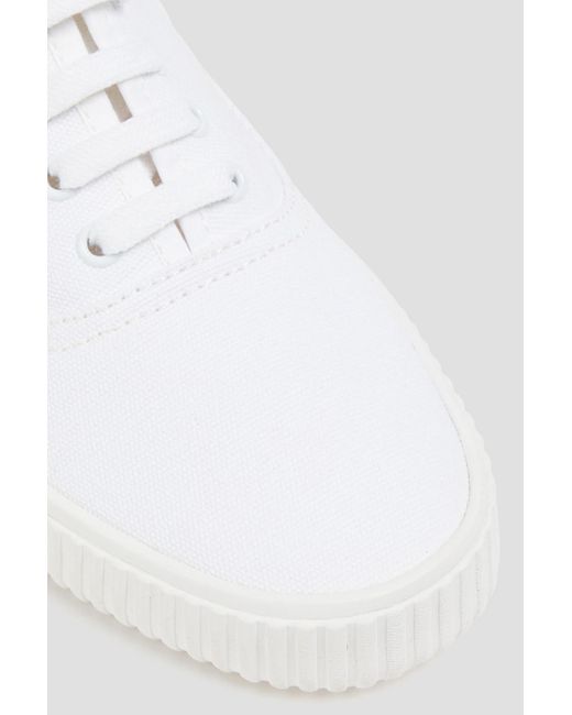 Thom Browne White Heritage Canvas Sneakers