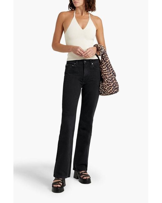 Ganni Black Betzy High-rise Bootcut Jeans