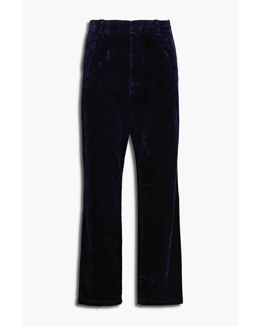 Acne Blue Zip-detailed Cotton-blend Velvet Pants for men