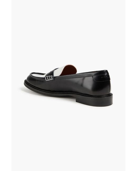 Claudie Pierlot Black Two-Tone Glossed-Leather Loafers
