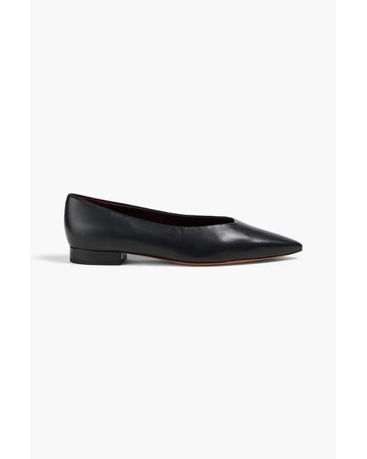 Vince Black Isabel Leather Point-Toe Flats
