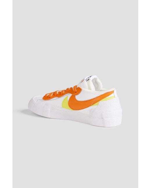 Nike Orange Sacai Blazer Low Leather Sneakers for men