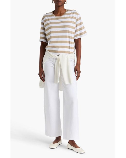 Theory Natural Striped Pima Cotton-jersey T-shirt