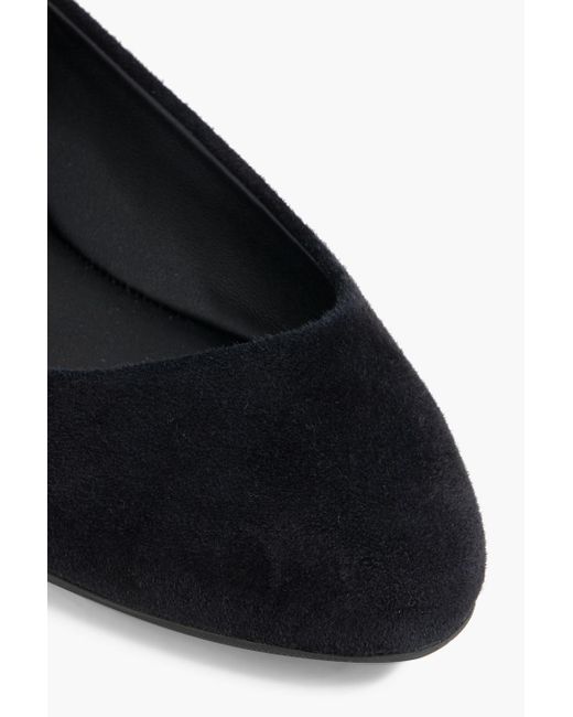 Stuart Weitzman Black Gabby Suede Ballet Flats