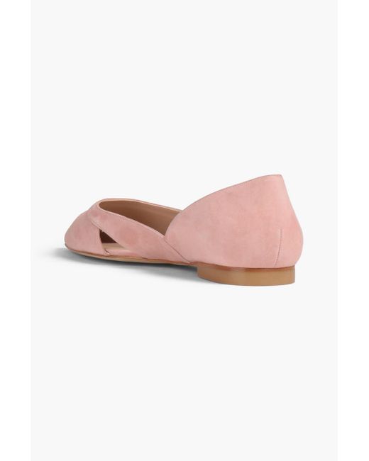 Stuart Weitzman Avenue Cutout Suede Point toe Flats in Pink Lyst