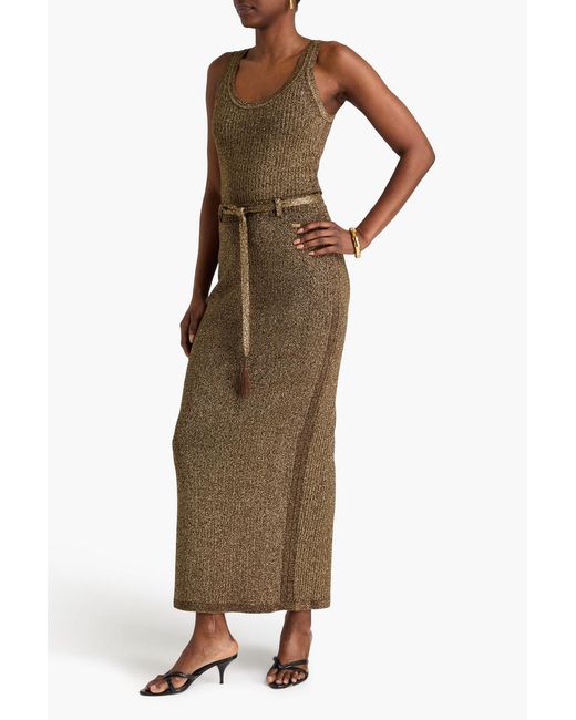 Tom Ford Natural Ribbed-Knit Maxi Skirt