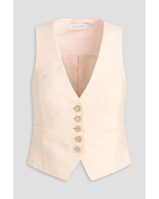 Zimmermann Natural Wool And Silk-blend Vest