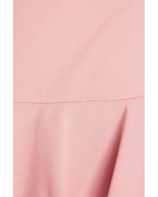 RED Valentino Pink Skirt-effect Rickrack-trimmed Crepe Shorts