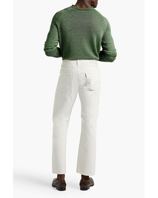 120% Lino Green Linen Sweater for men