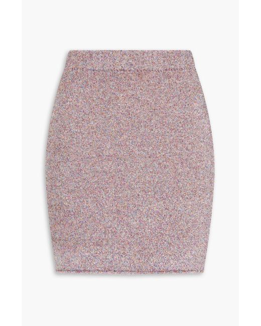 IRO Pink Chris Metallic Knitted Mini Skirt