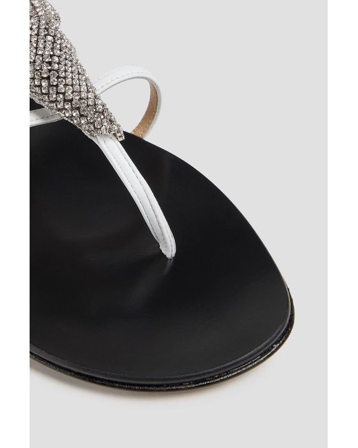 Giuseppe Zanotti White Rock 10 Crystal-embellished Leather Sandals