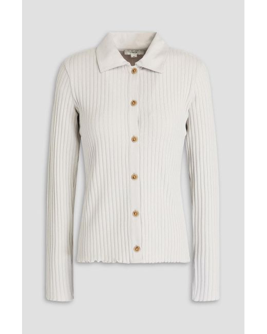 Vince Natural Ribbed Cotton-blend Shirt