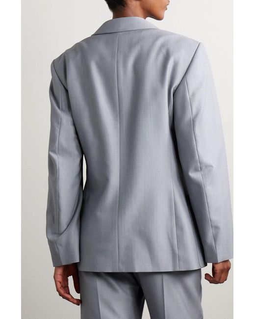 Lemaire Gray Double-Breasted Woven Blazer