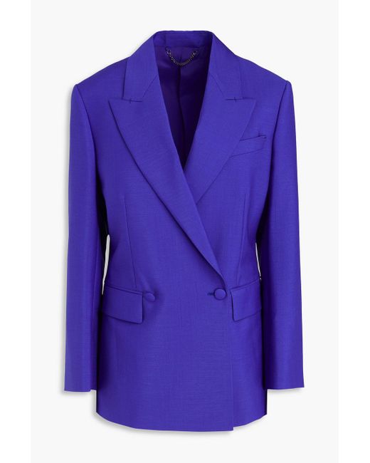 Ferragamo Blue Mohair And Wool-blend Blazer