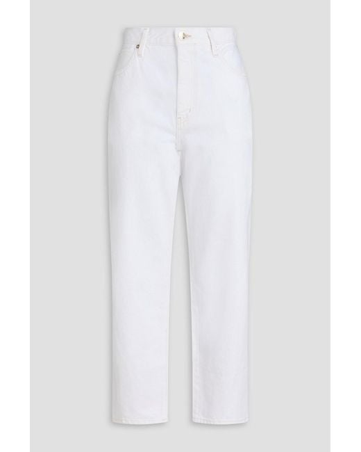 FRAME White Hang High-Rise Straight-Leg Jeans