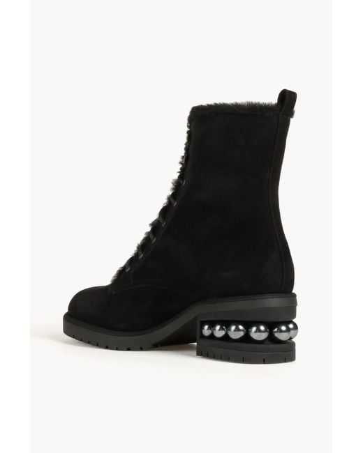 Nicholas Kirkwood Casati Suede Combat Boots in Black Lyst UK