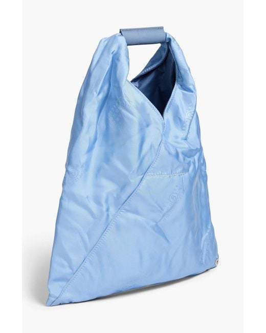 MM6 by Maison Margiela Blue Tote bag aus shell mit lederbesatz