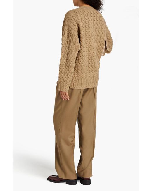 Theory Natural Karenia Cable-knit Wool And Cashmere-blend Sweater