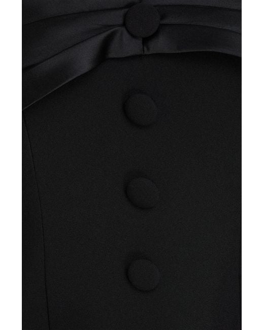 Odd Muse Black Off-the-shoulder Satin-trimmed Crepe Mini Dress