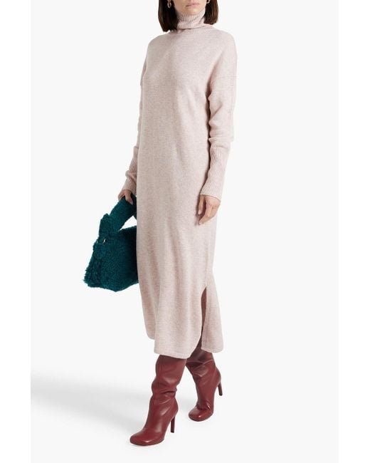 Chinti & Parker Natural Wool And Cashmere-blend Turtleneck Midi Dress