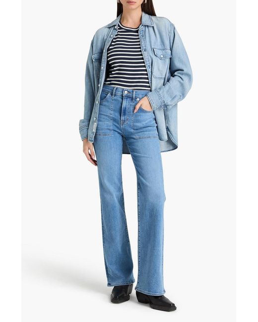 Veronica Beard Blue Crosbie High-Rise Wide-Leg Jeans