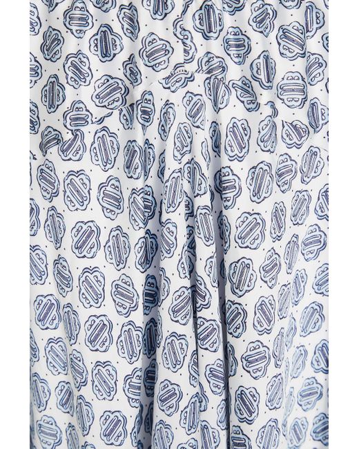 Maje Gray Asymmetric Printed Satin Maxi Dress