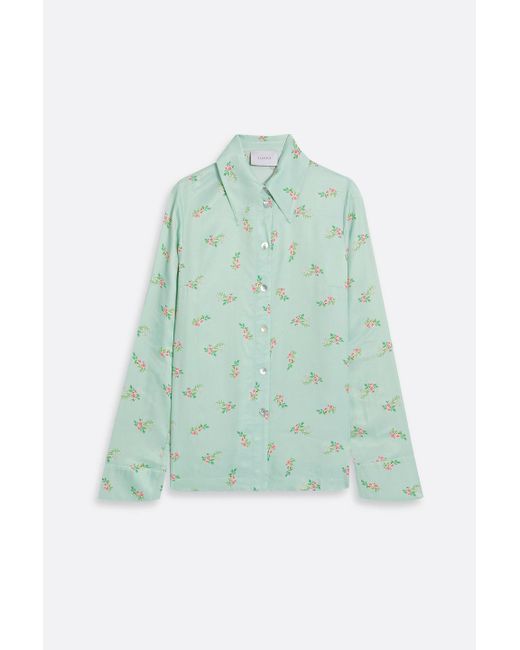 Sleeper Green Pyjama-oberteil aus satin mit floralem print