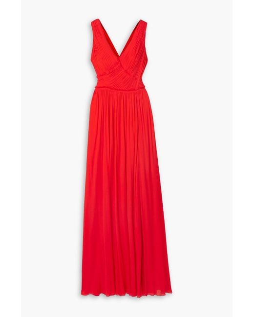 Jason Wu Red Gathe Stretch-jersey Gown
