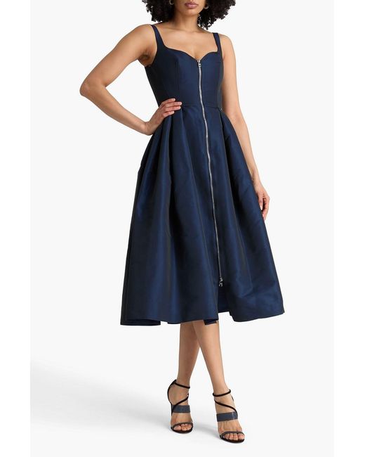 McQueen Blue Faille Midi Dress