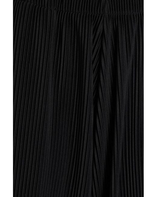 Herno Black Satin Wide-leg Pants